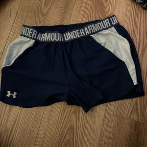 Under Armour Women's Navy and White Shorts